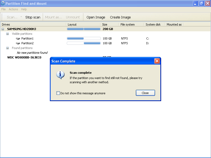 partition find and mount unknown device