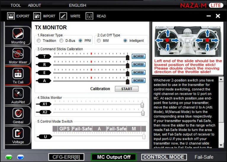 DJI NAZA-M Assistant Download It is designed gyroscope calibration and checking