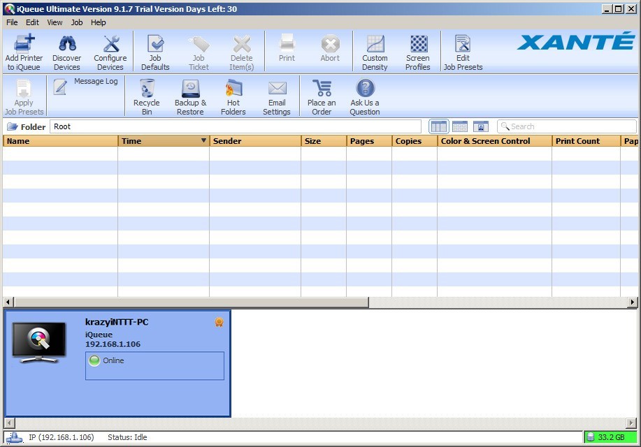 Xante iqueue software update