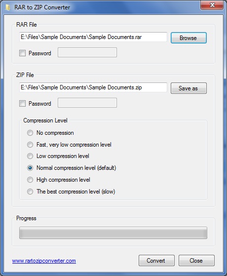 rar file to zip file converter