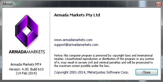 Armada Markets Download Trading platform with realtime prices