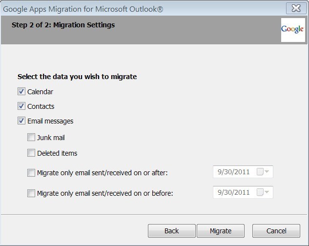 what is google apps migration for outlook
