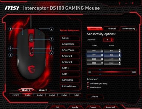 mouse de jocuri msi interceptor ds b1