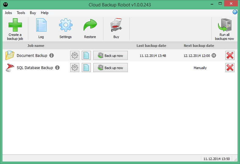 Cloud Backup Robot Download - Make backups of folders SQL Server databases