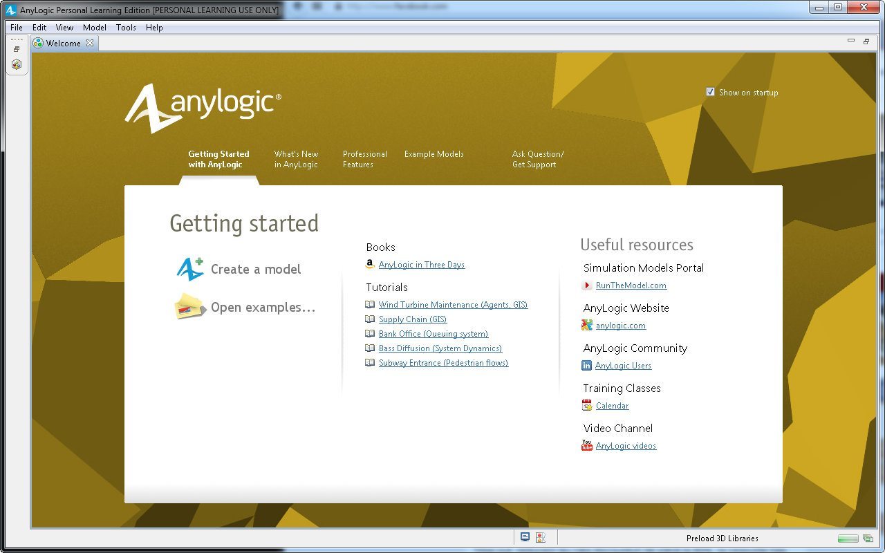 AnyLogic Personal Learning Edition 8.0 Download.