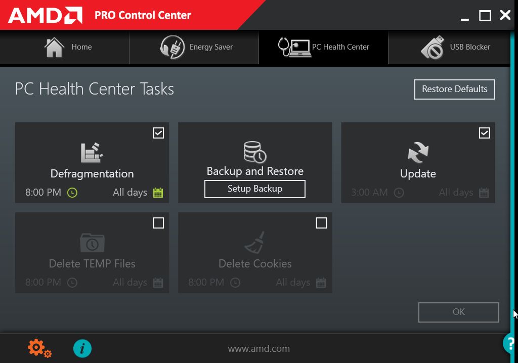 Shops amd pro control center