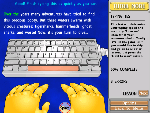 word shark typing game