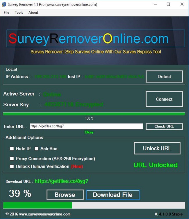 survey remover password