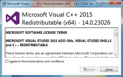 Visual c redistributable packages 2015