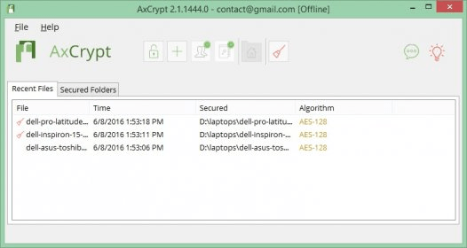 axcrypt 1.7.2976 sur windows