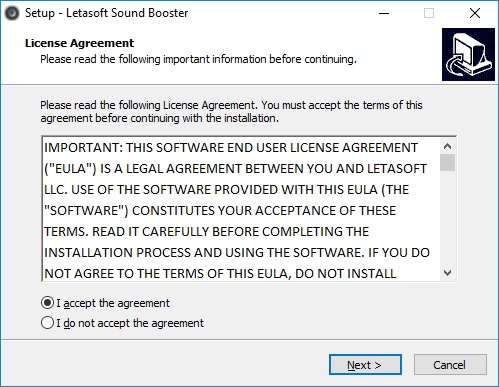 reset the letasoft sound booster trail