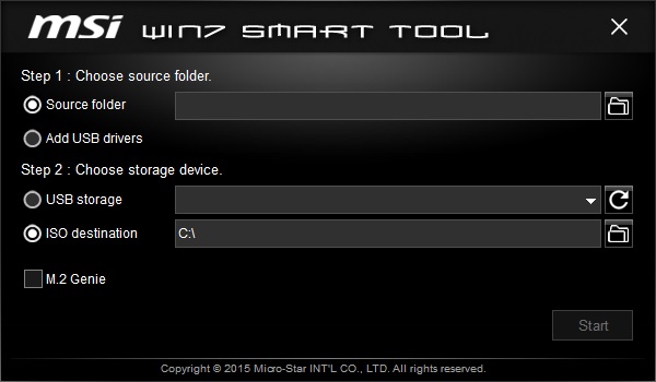 Smart Tool Download - Create Intel 100 series compatible Windows 7 installation into USB ISO file