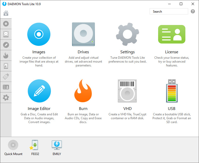 DAEMON Tools Lite Download - Create virtual drives as well as mount and unmount images