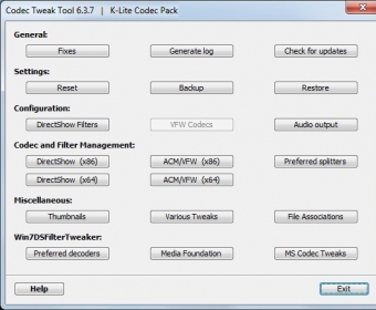 K-Lite Codec Pack 14.8 Download (Free) - CodecTweakTool.Exe