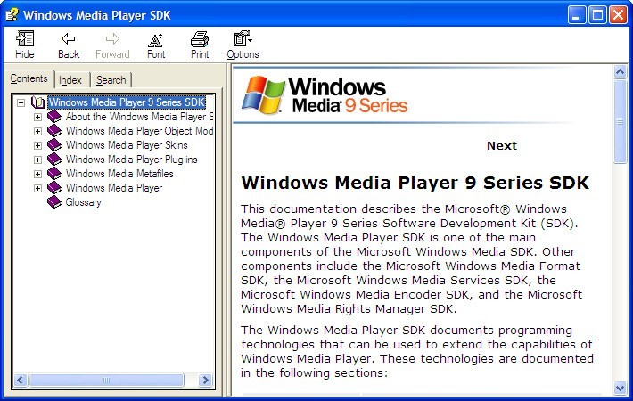 Windows Media Player SDK 9.0 (Free)