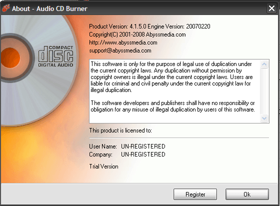 Abyssmedia audio cd burner