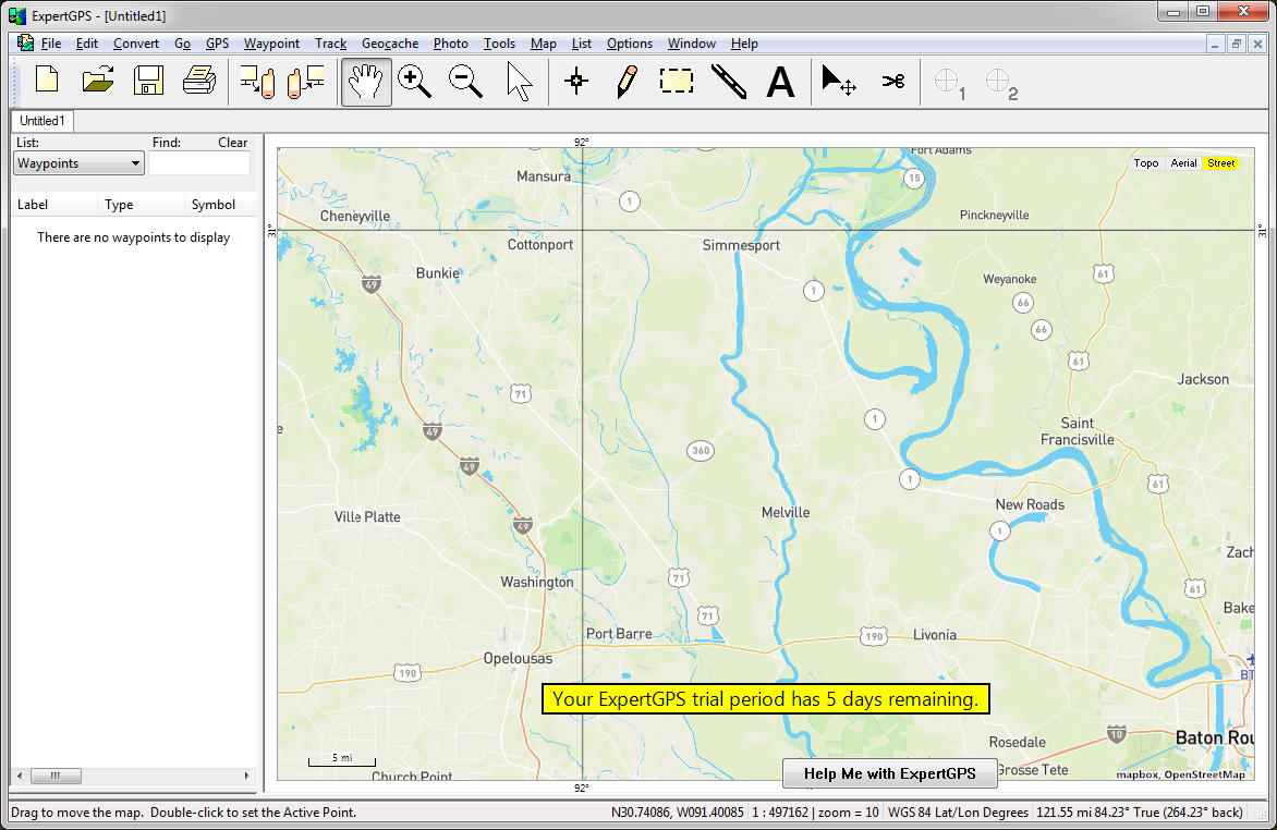 how to move expertgps map tiles