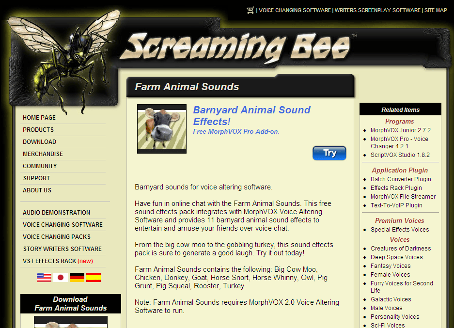 Farm Animal Sounds Download - Additional library of sounds for MorphVOX