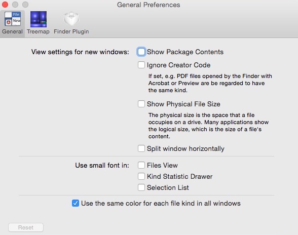 Disk Inventory X 1.0 : Preferences Window