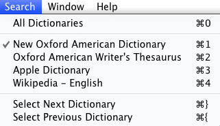 Dictionary 2.1 : Search Menu