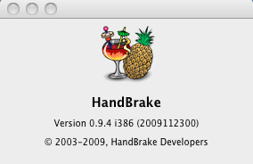 HandBrake 0.9 : About window