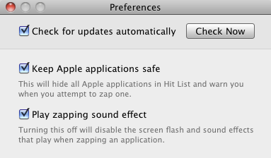 AppZapper 2.0 : Preferences