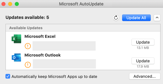 Microsoft AutoUpdate 4.47 : Updating tools