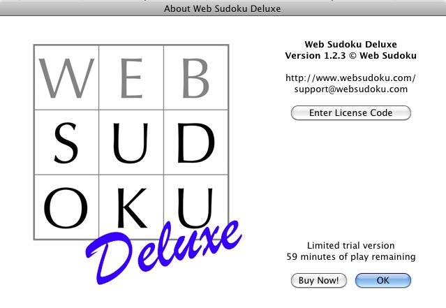 Web Sudoku Deluxe 1.2 : About