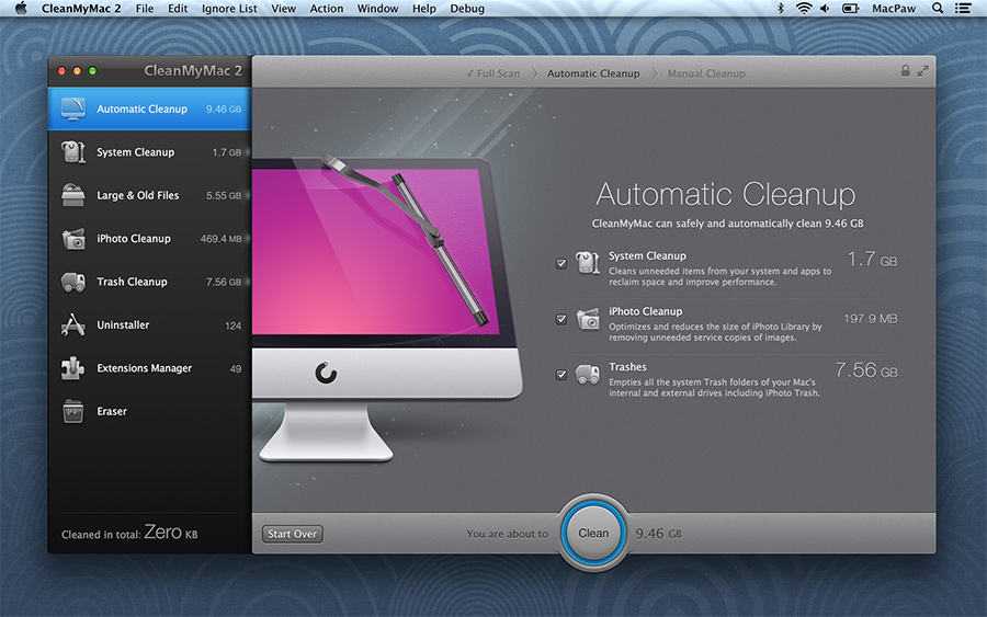 CleanMyMac 2.0 : Automatic cleanup