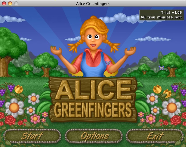 Alice Greenfingers : Main menu