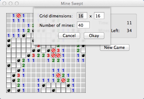 Mine Swept 1.4 : Configuring Options For Custom Game