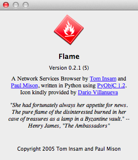 Flame 0.2 : About Window