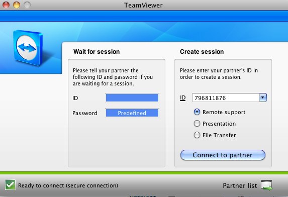 TeamViewer 4.1 : Main window