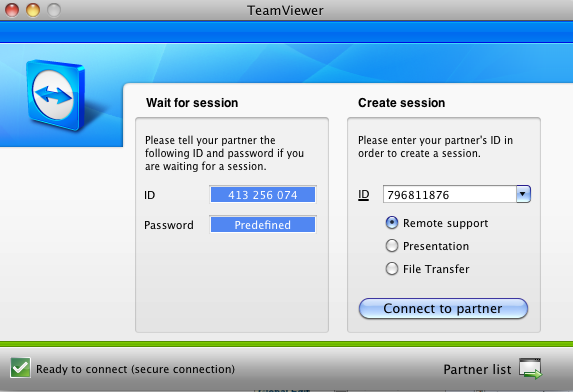 TeamViewer 4.1 : About window