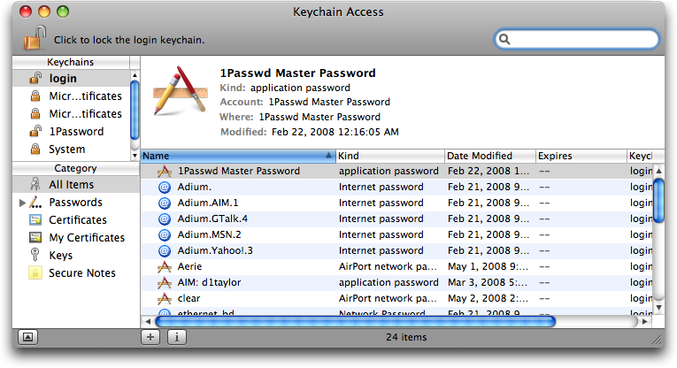 Keychain Access : KeyChain Access