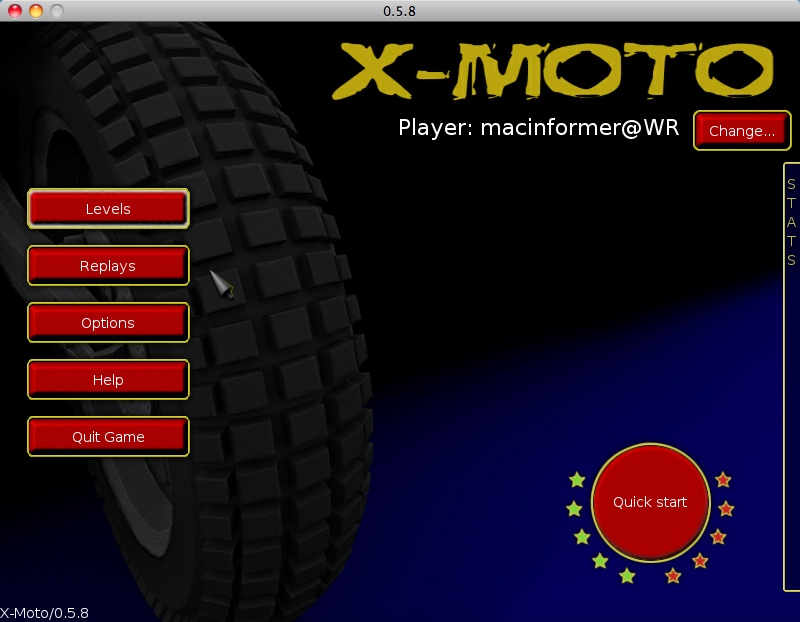 X-Moto 0.5 : Main window