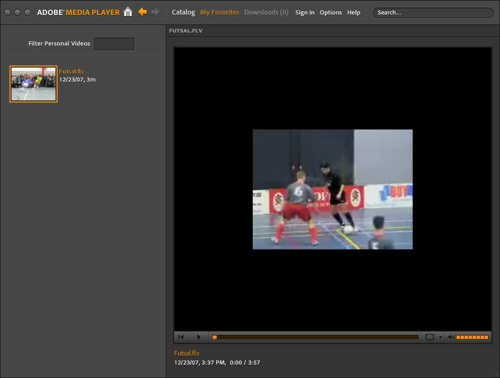 Adobe Media Player : Video playing