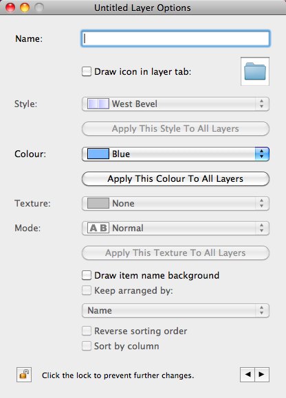DragThing 5.9 : Layer Options