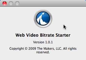 Web Video Bitrate Starter 1.0 : Main window