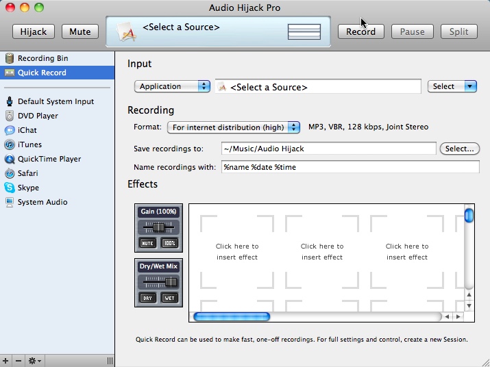 Audio Hijack Pro : Main Window