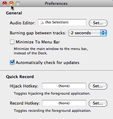Audio Hijack Pro : Settings Window