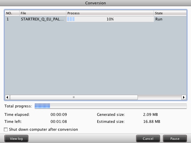 Pavtube Blu-Ray Ripper 2.7 : Converting