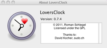 LoversClock 0.7 : About