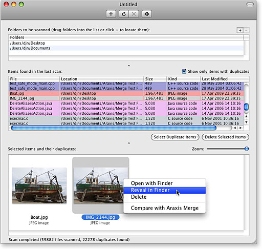 Araxis Find Duplicate Files 2012.3 : Main window