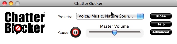 ChatterBlocker 1.1 : Main window