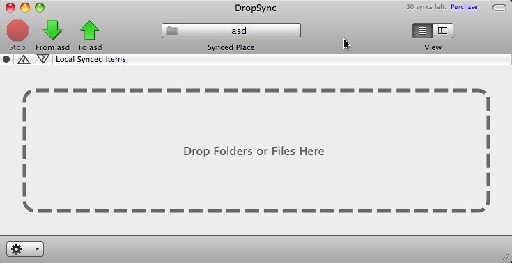 DropSync 2.2 : Main window