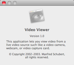 Video Viewer 1.0 : Program version