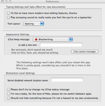 Settings Window