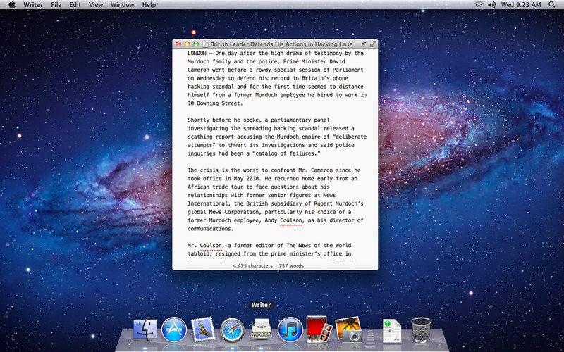 Writer 1.4 : Writer screenshot