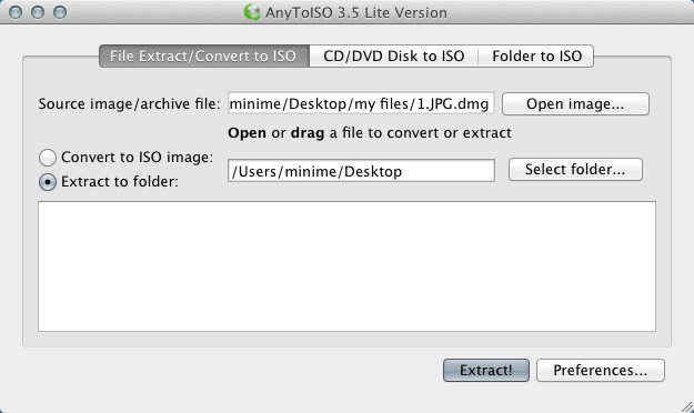 AnyToISO 3.5 : Extracting Image File Content